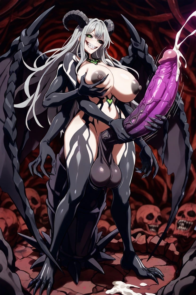 Black Nipples, Four Arms, Black Sclera Hentai AI Porn