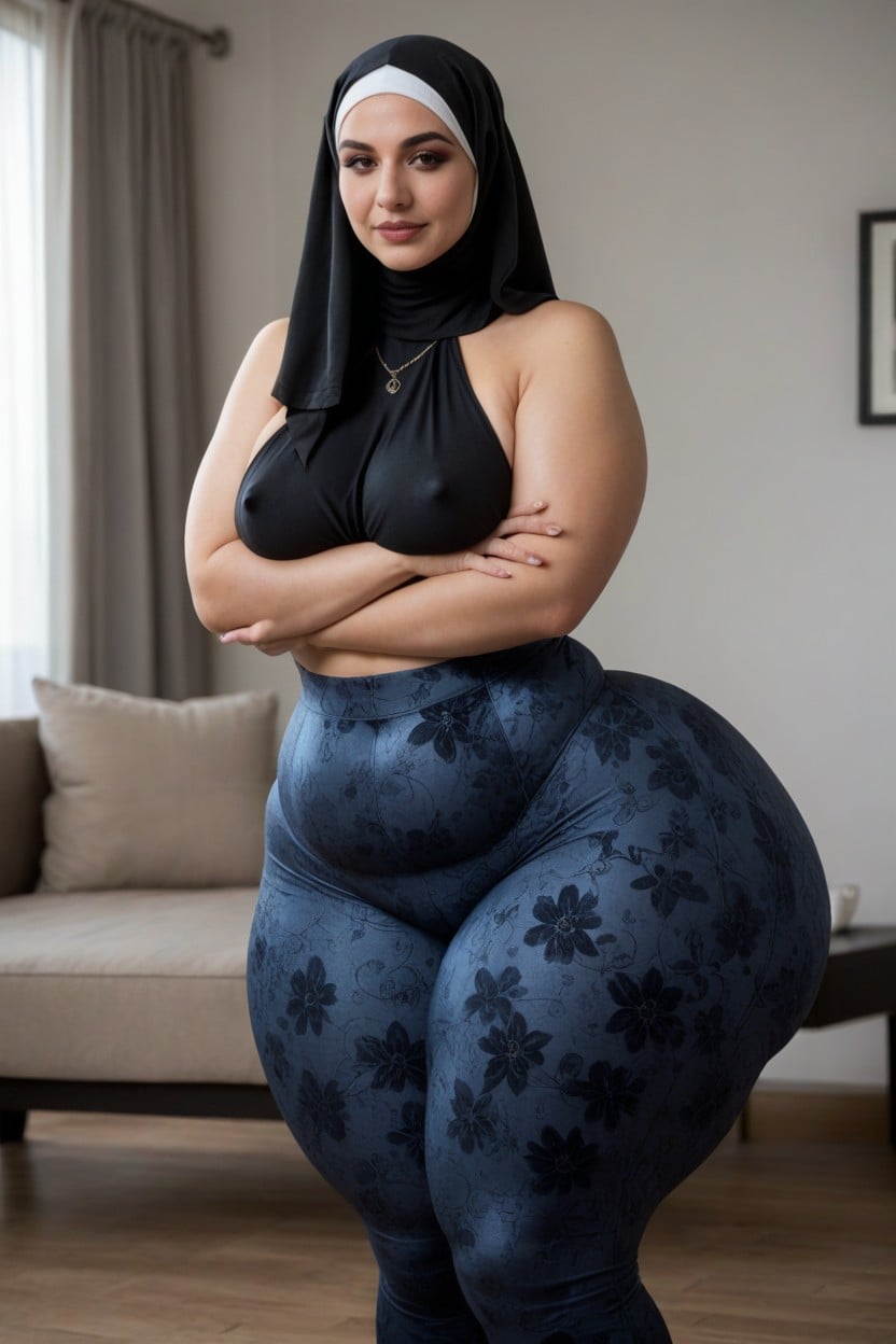 Waist, Huge Round Ass, Yoga Pants AI Porn