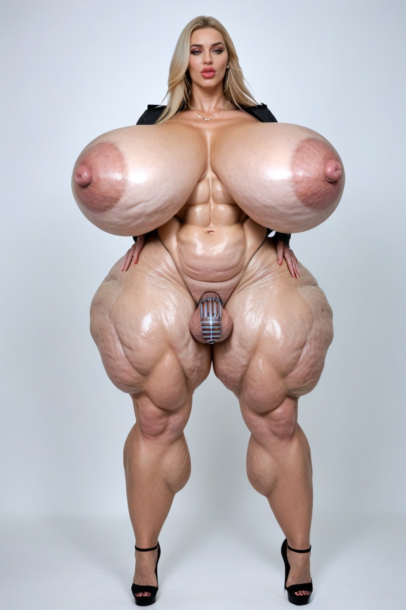 Swollen Nipples, Thick Hyper Thighs, Full Body AI Porn