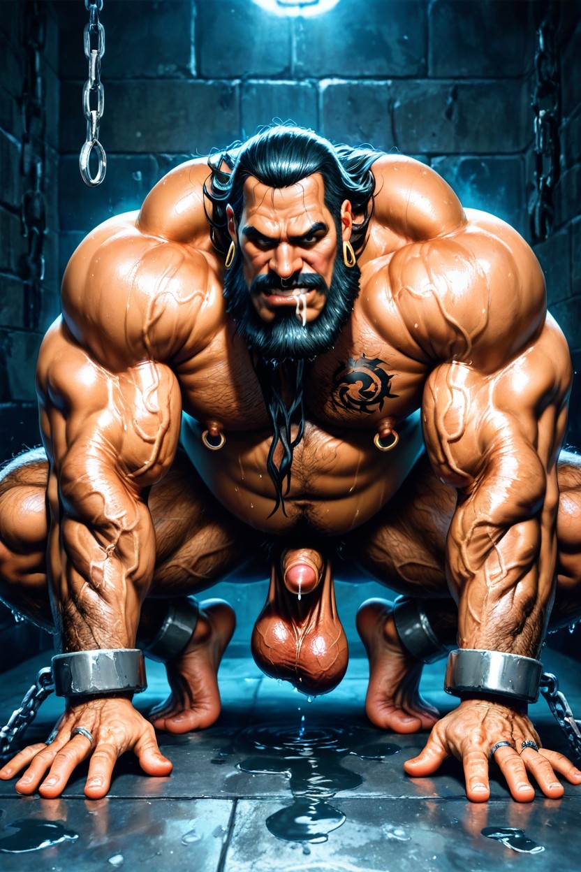 Big Adam's Apple, Shackles On Wrists, Huge Muscles Porno gay IA