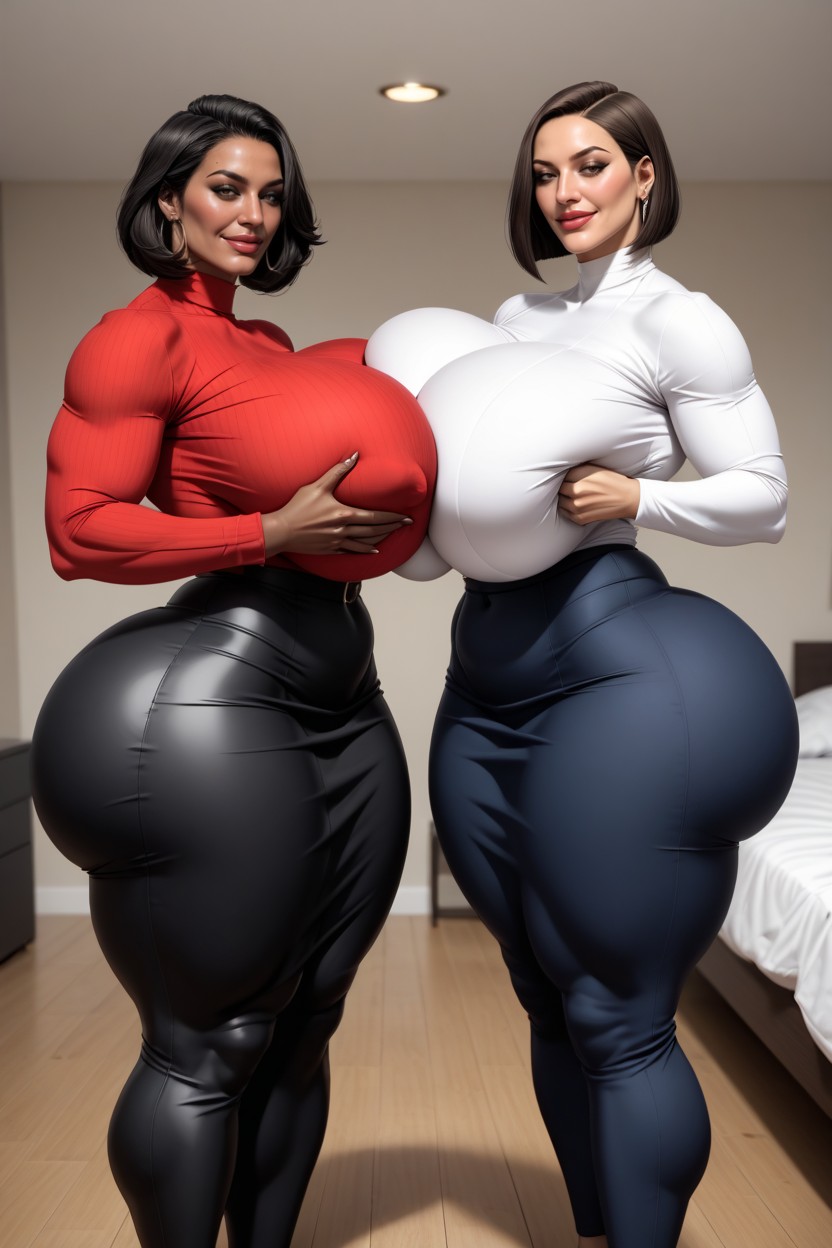 Extremely Large Ass, Sweat A Lot, Voluptuous AI Porn