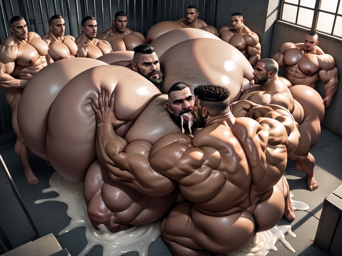 Black Hair, Hyper Boobs, Hairy Thick Hyper Muscled Body AI Porn