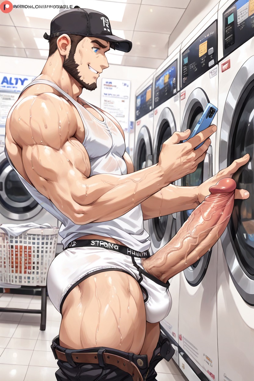 Huge Thighs, Cap, Huge Fingers Porno IA Gay