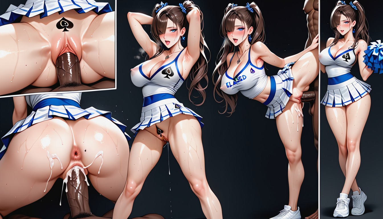 Long Legs, Looking At Viewer, Busty Queen Of Spades Cheerleader AI Porn