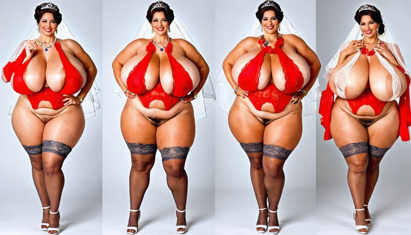 Cartoonishly Gigantic Tits, Harem, Wedding Necklace And Jewels MILF AI Porn