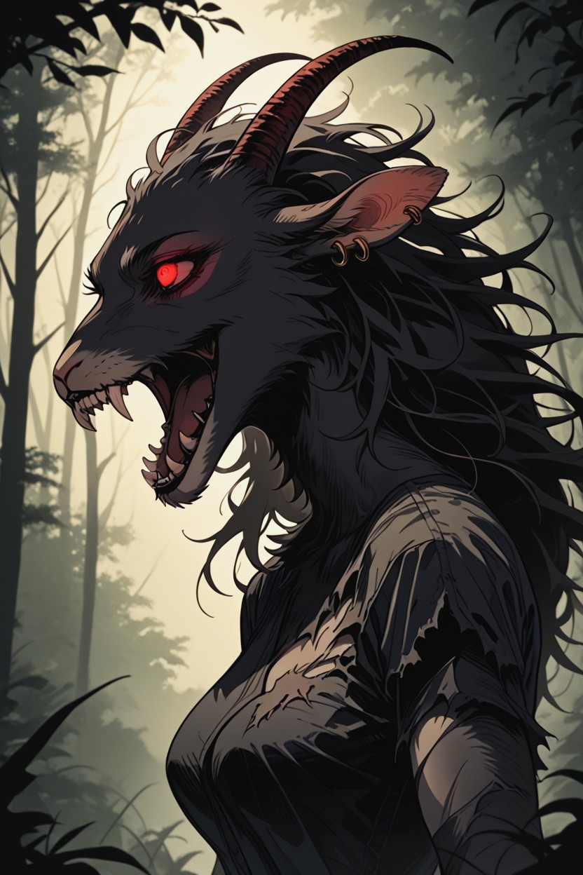 Goat Tail, Vampire Teeth, Torn Clothes Porno IA Furry
