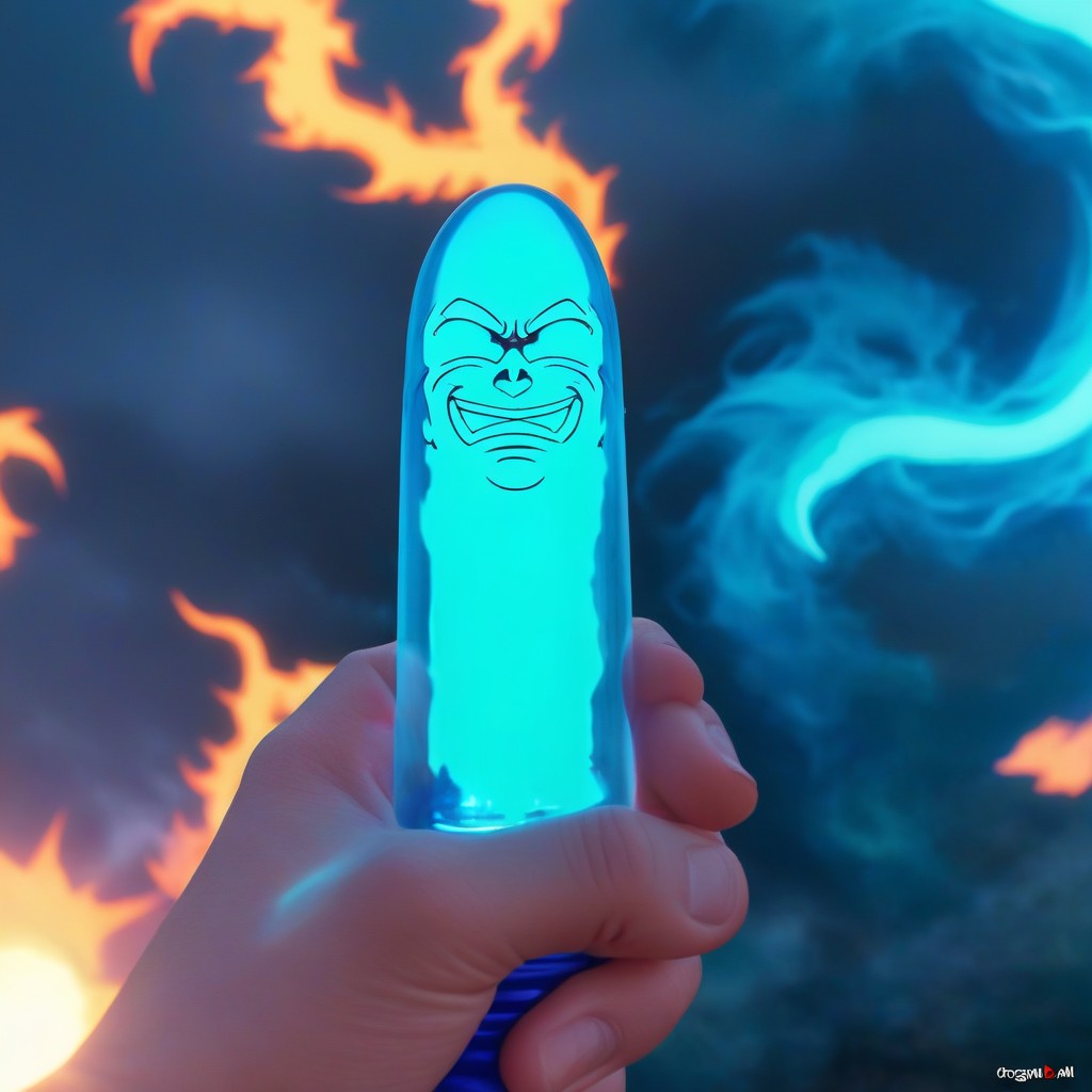 Transparent Dildo-shaped Glass With A Lot Of Wailing Creepy Souls Inside, Sunny Day, Goku From Dragon Ball AI Porn