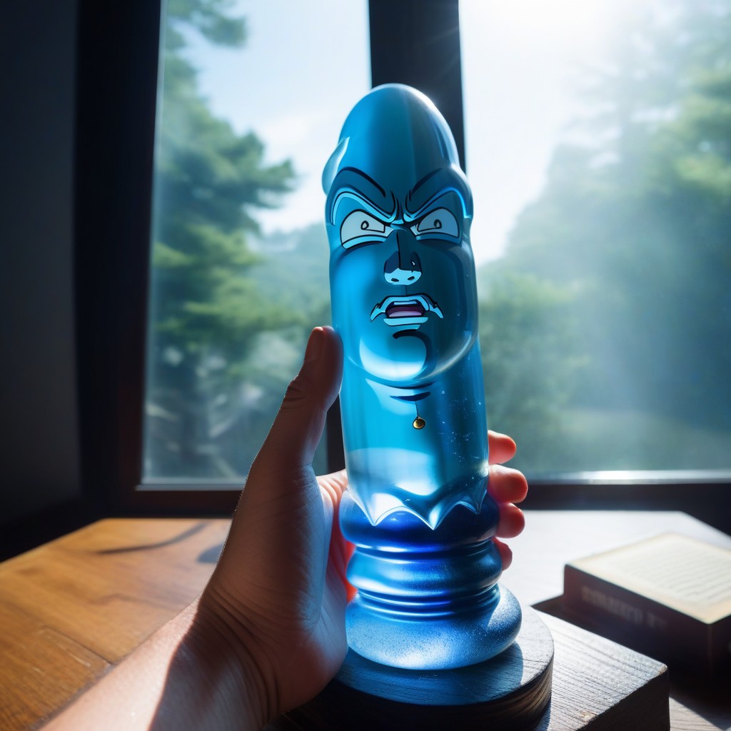 Close Up On A Transparent Dildo-shaped Glass, Dragon Ball Anime Art Style, Screenshot From Dragon Ball Anime AI Porn