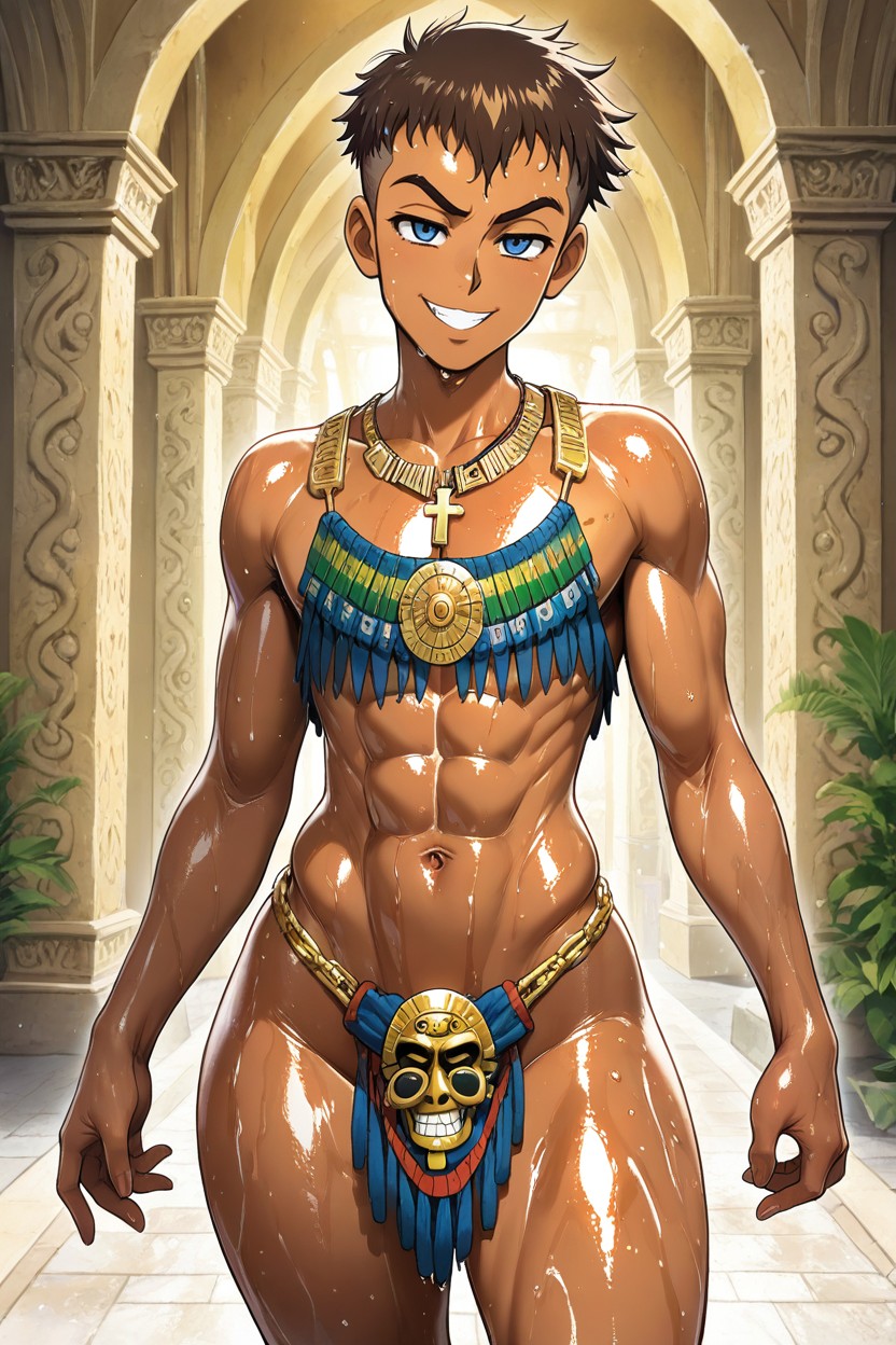 Just Woke Up, Dark Skin, Ass Exposed AI Gay Porn