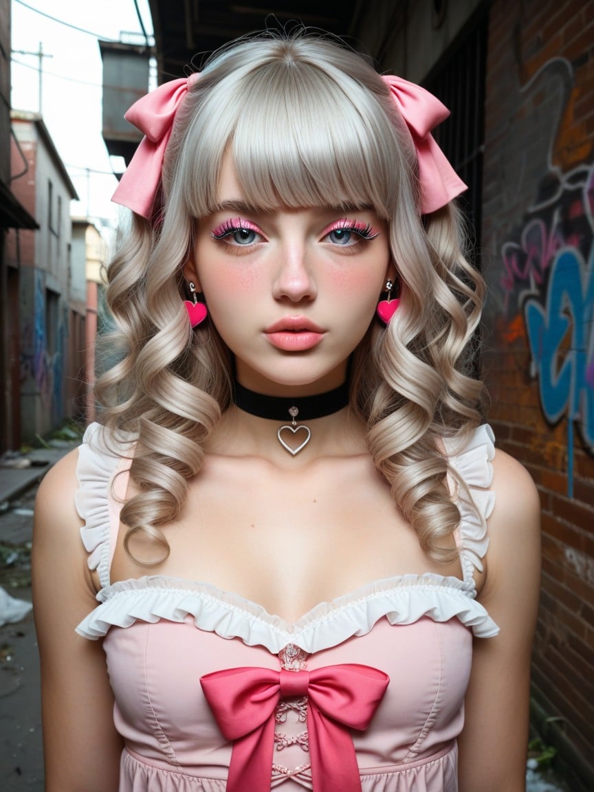 Silver Bracelet, Twintails, Heart Shaped Earrings AI Porn
