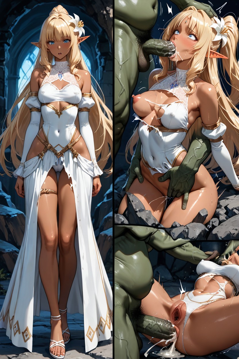 Torn Apart Outfits, Skinny, Faithfull White Fantasy Outfit Hentai AI Porn