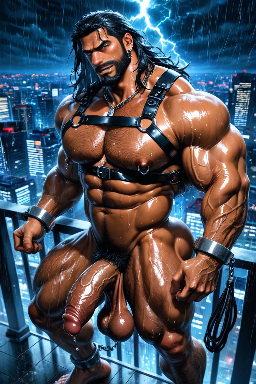 Dangling Balls, Hairy Balls, Huge Calves AI Gay Porn