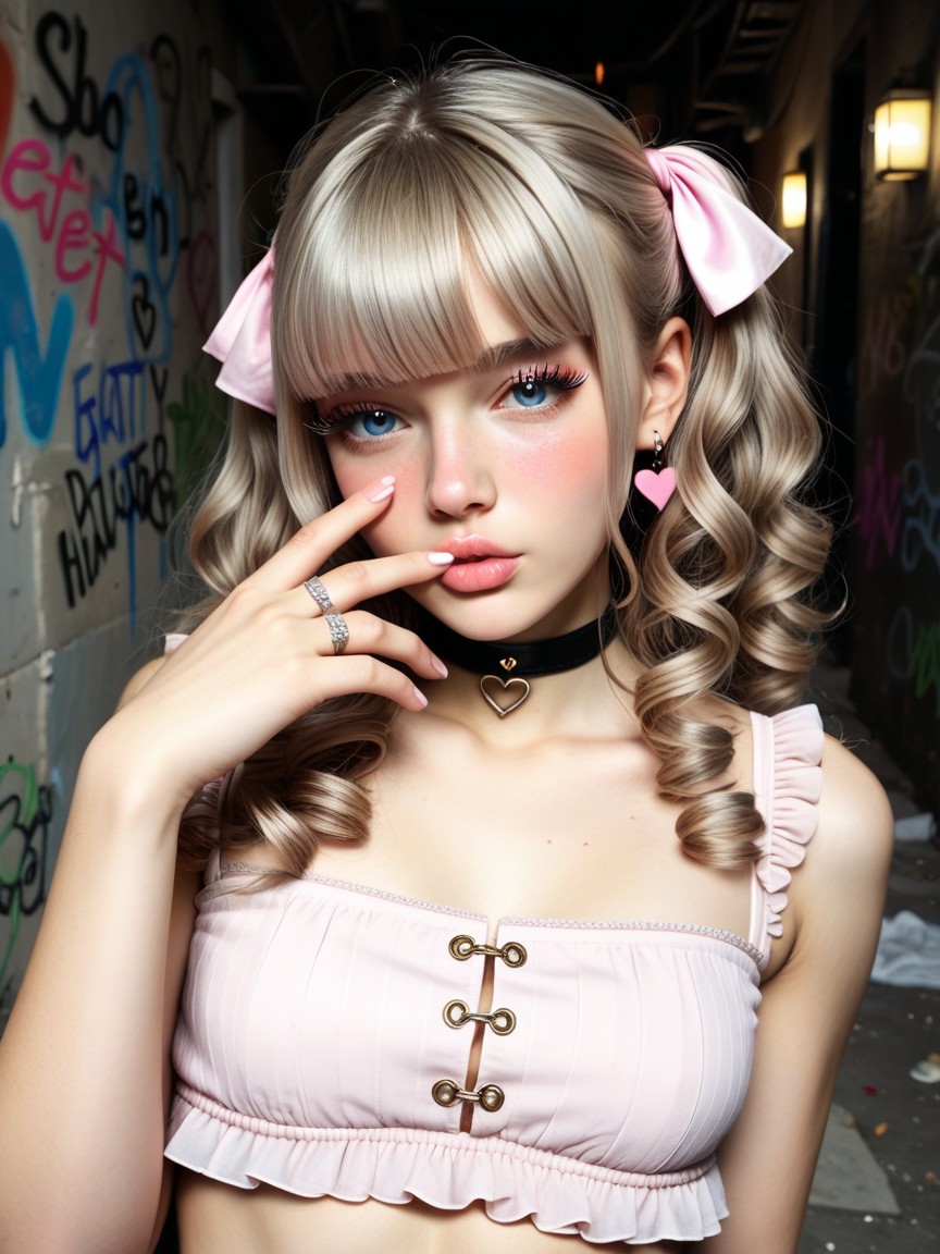 Woman Has Soft Pale Skin, Sweetest Girlfriend, Curly Hair AI Porn