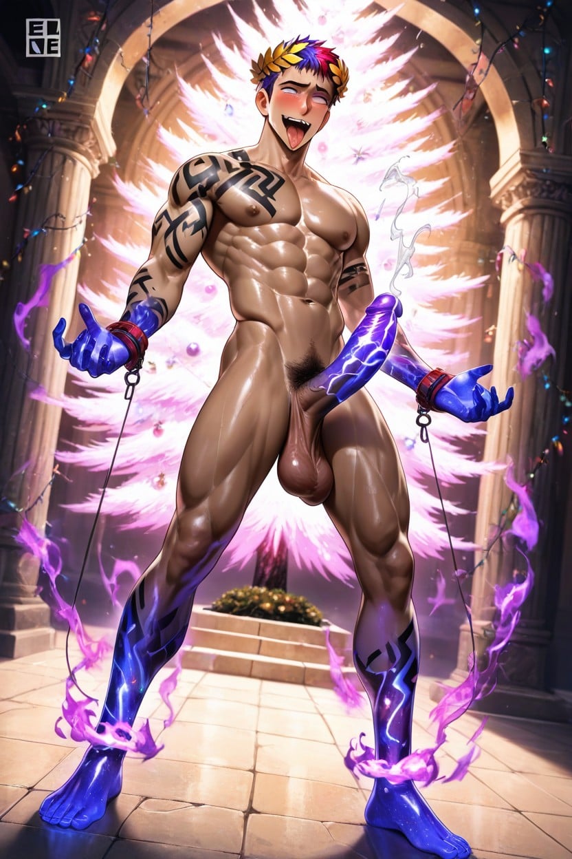 Purple Feet, Orange And Red Laurel Crown, Blue Eye Red Eye Porno IA Gay