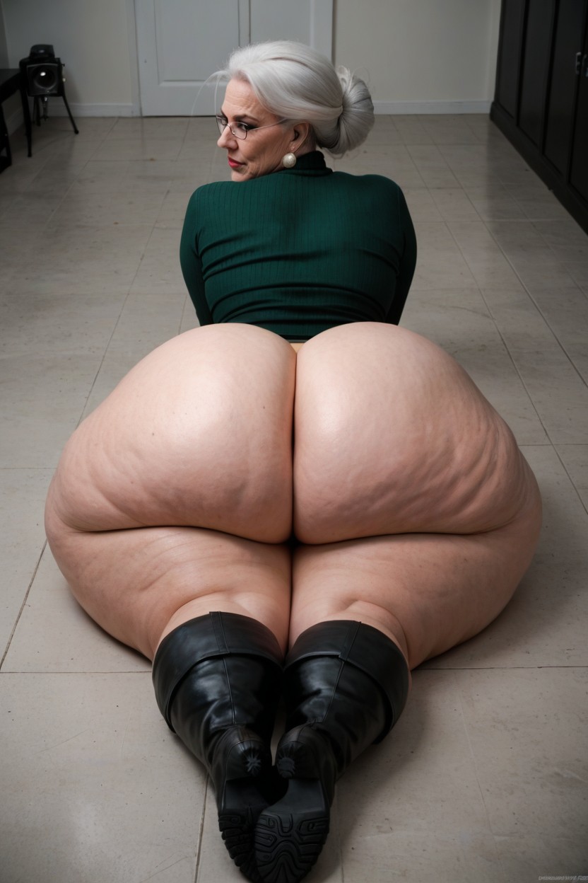 Wearing Glasses, Cellulite Thighs, Full Body AI Porn