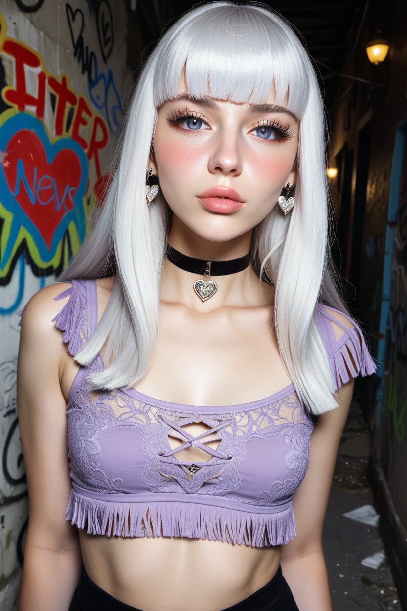 Delicate Face Features, Highly Detailed, Soft Glossy Lips AI Porn