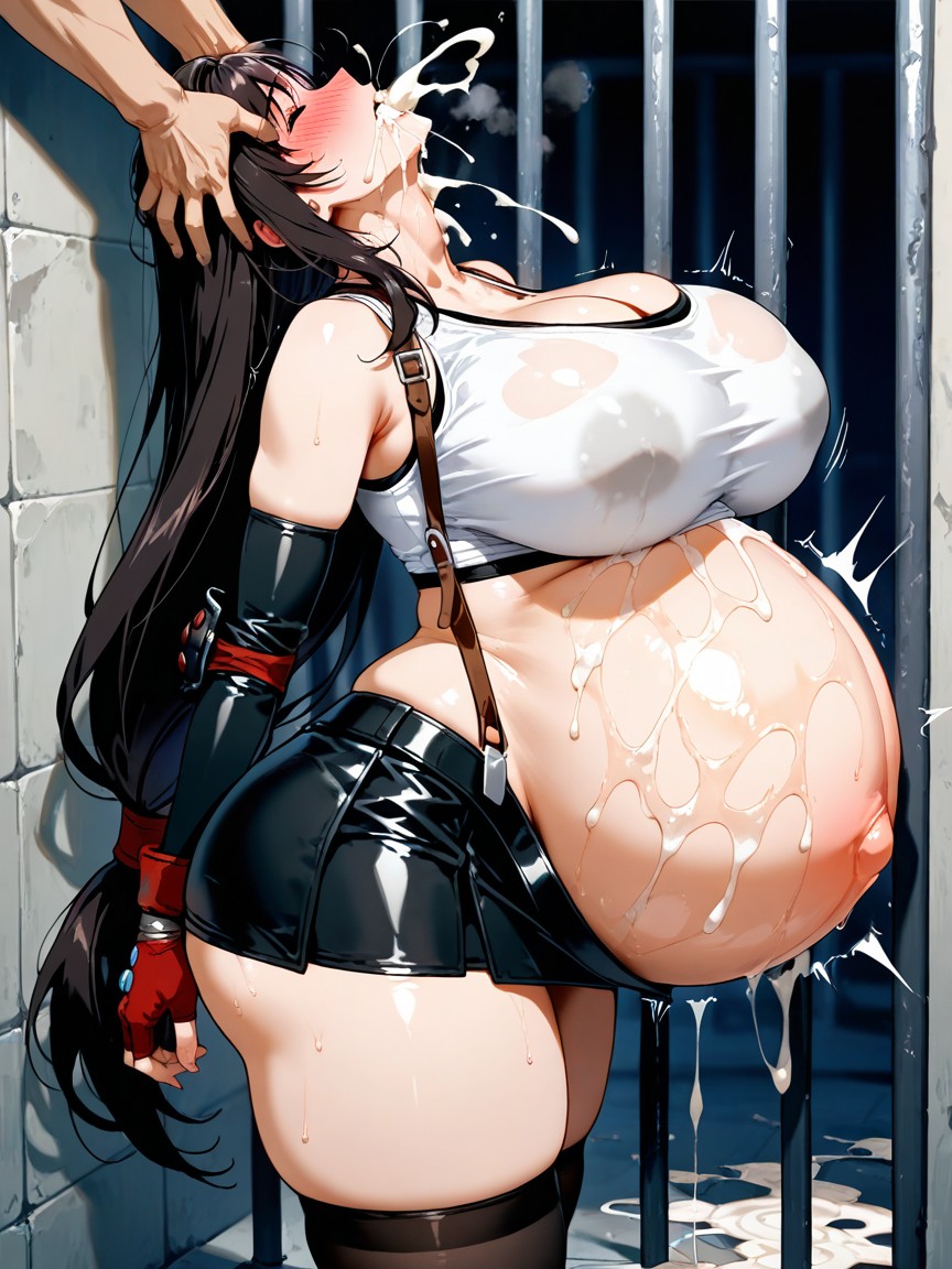 Her Head Throw Back, Completely Filling Her Throat, Large Thighs Hentai AI Porn