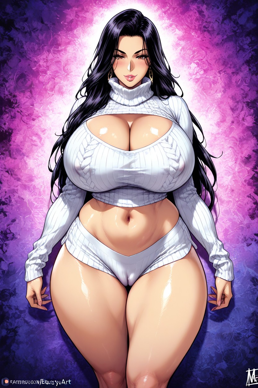 Cleavage, Cotton Shorts, Thick Face Hentai AI Porn