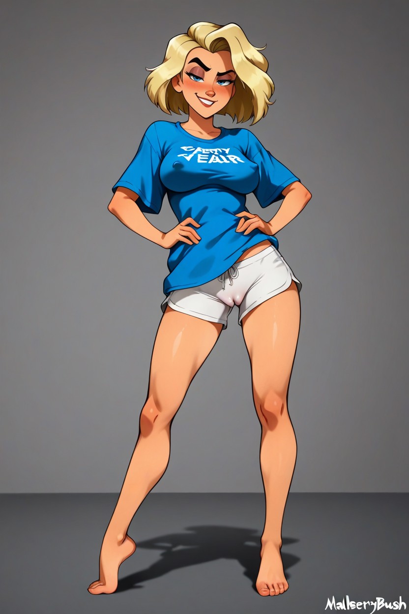 Arched Feet, Blue Eyes, Standing Hentai AI Porn