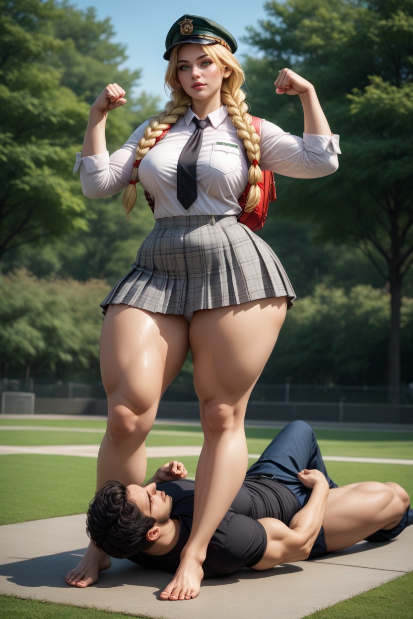 Feet On Face, After Fighting, Blonde Hair AI Porn