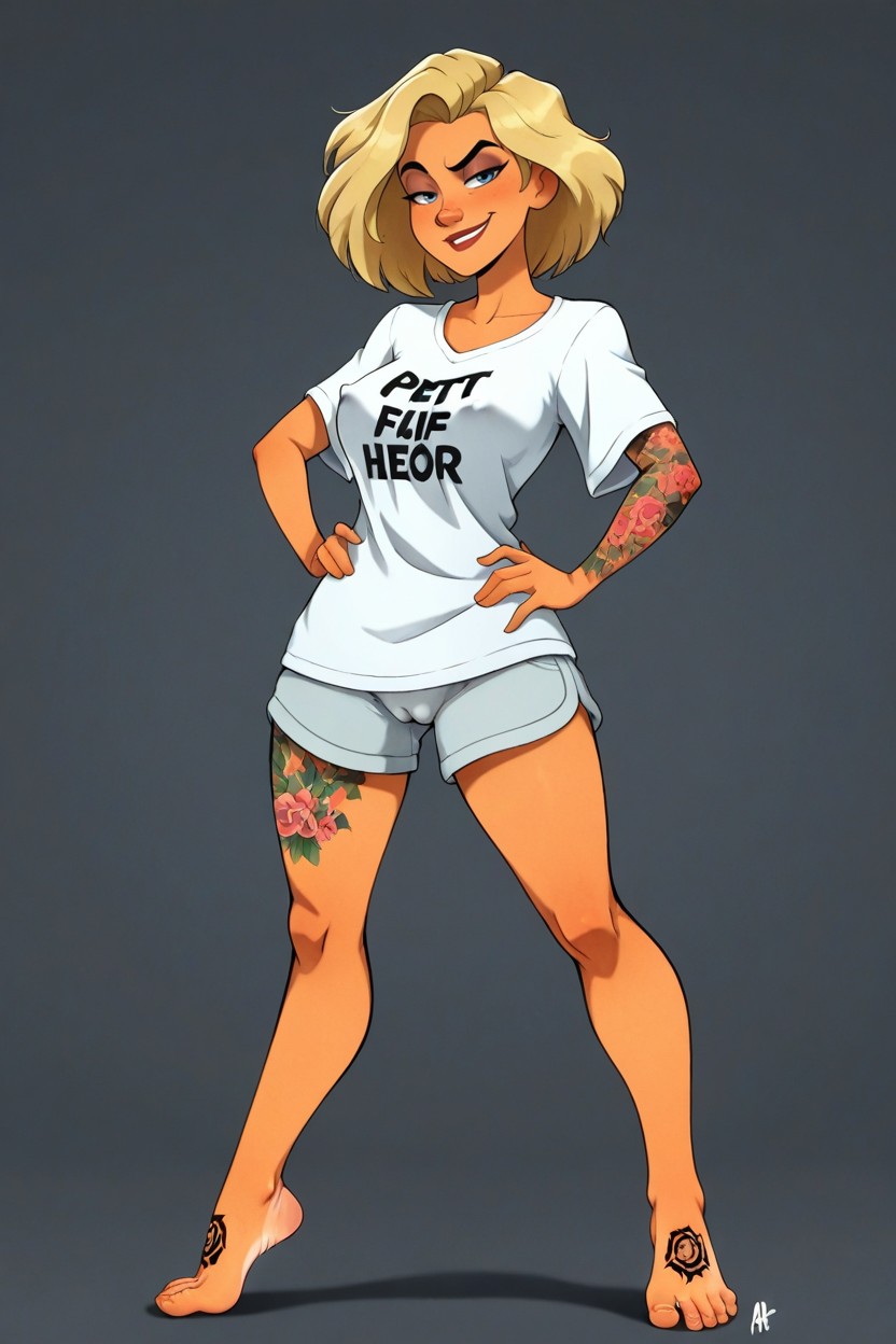 Fair Skin, Barefoot, All Five Toes Hentai AI Porn