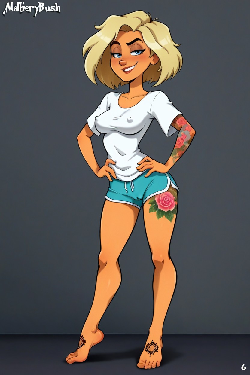 Cotton Shorts, Tiptoes, Barefoot Hentai AI Porn
