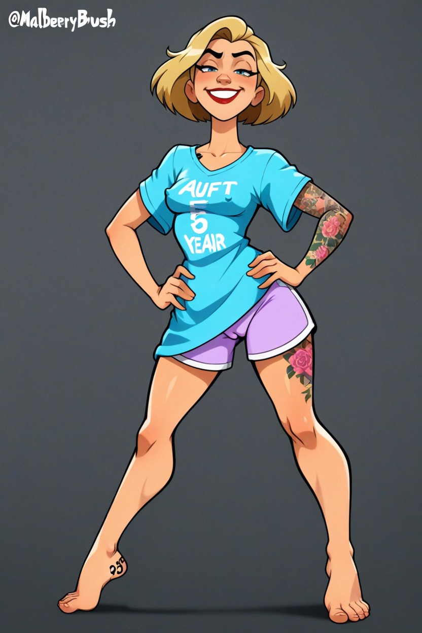 Fair Skin, American, Bobcut Hentai AI Porn