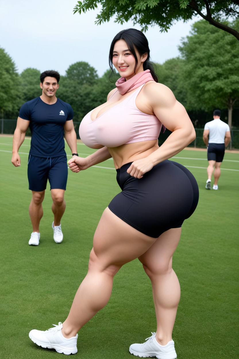 Black Hair, Oiled Skin, 全身 AI國產黃片