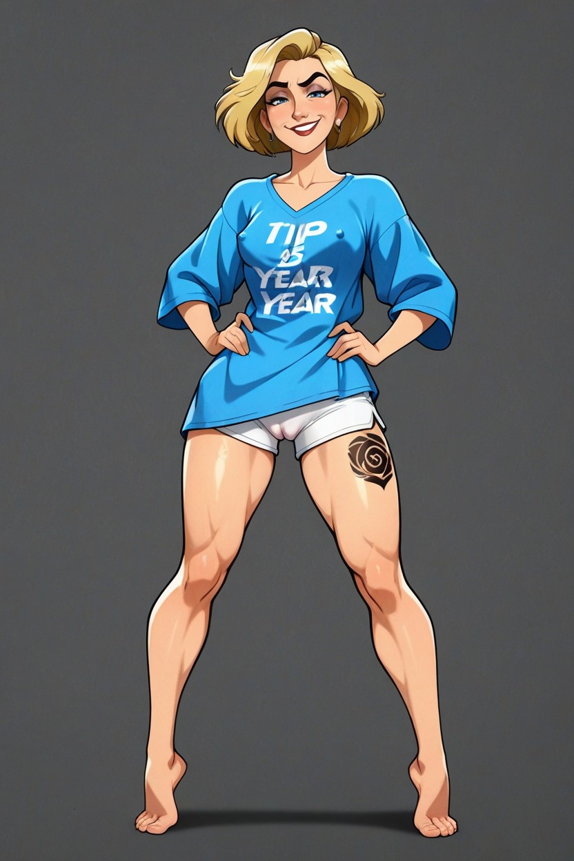 Bobcut, Solo, Hyper Detailed Face Hentai AI Porn