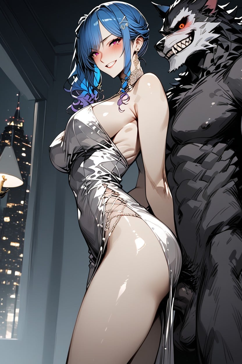 Arms Behind Back, Penthouse, Waist Shot Hentai AI Porn