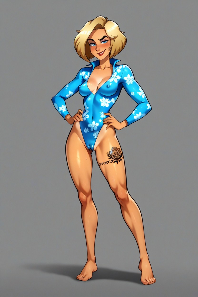 Body, Swimsuit Leotard, Erect Nipples Hentai AI Porn