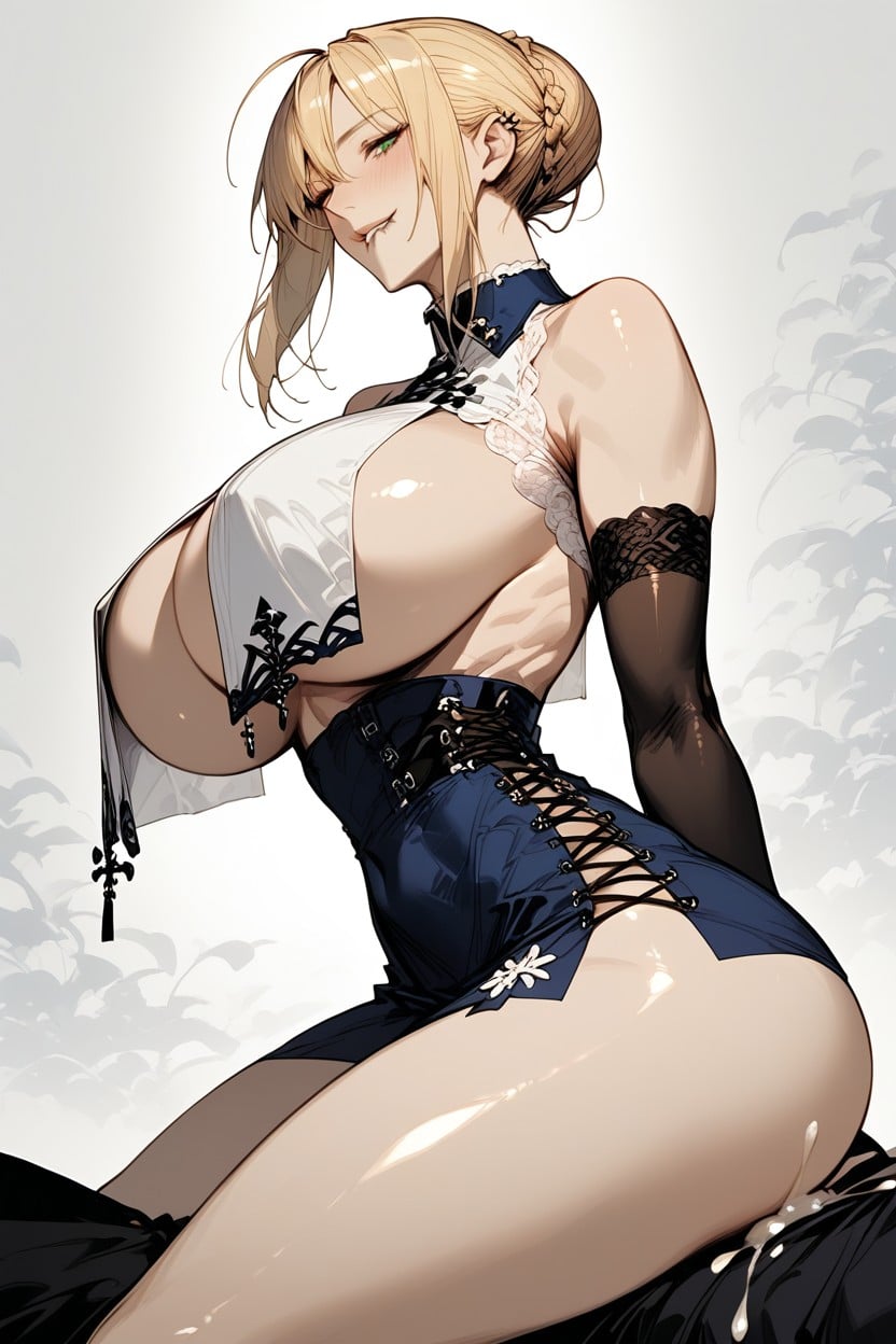 Beautiful Face, Cross-laced Skirt, Pencil Waist Hentai AI Porn
