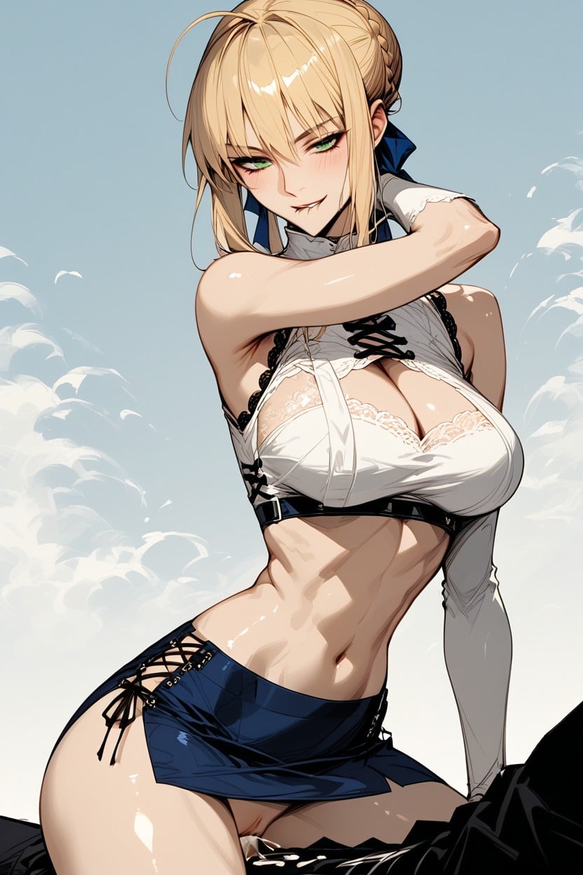 Arched Back, Sitting Down Legs Spread, Anime Style Hentai AI Porn