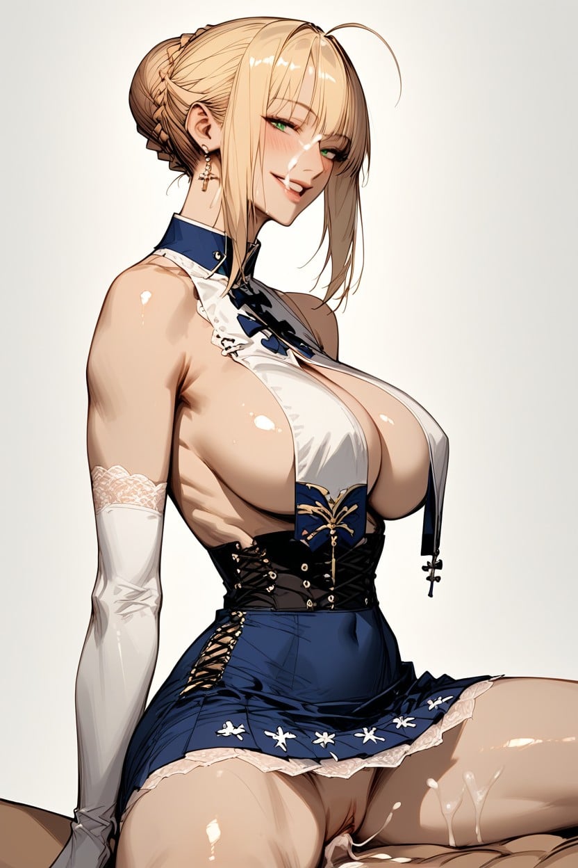 Kneeling, 18+, Blonde Hair Hentai AI Porn