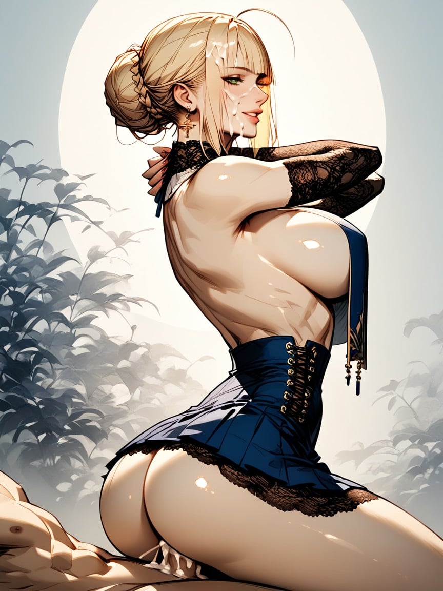18+, Artoria Pendragon From Fate Riding Cock In A Cowgirl Sex Position, Happy Hentai AI Porn
