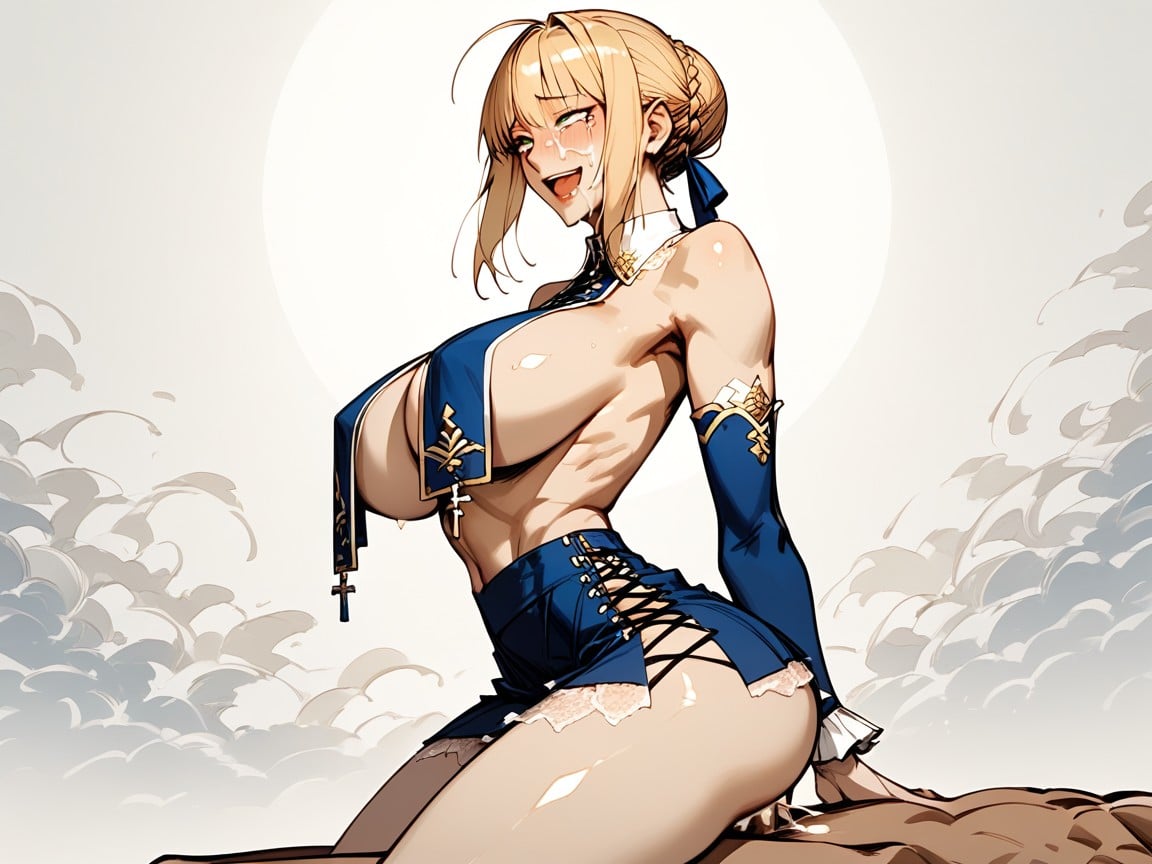 Big Rounded Breasts, Excessive Cum On Face, Laughing Hentai AI Porn