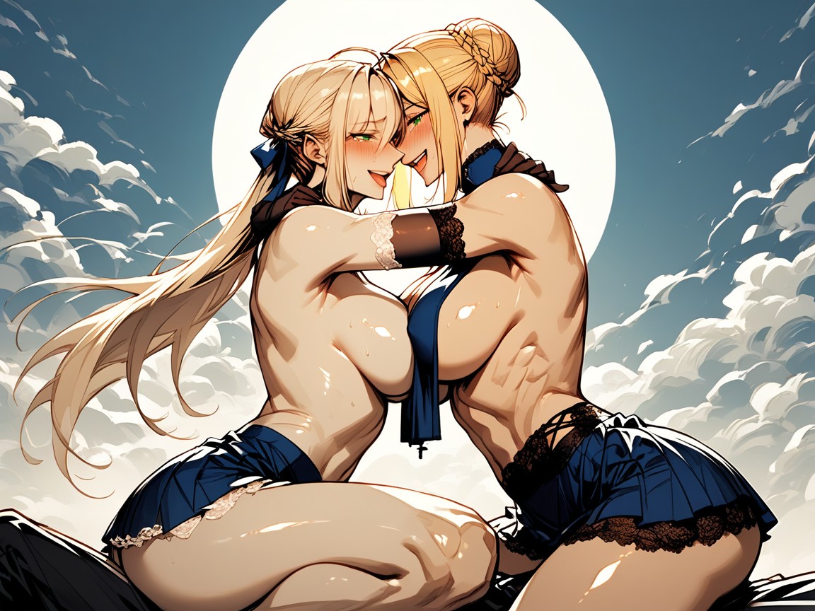 Perfect Ass, Cleavage Expressive Eyes, Expressive Face Hentai AI Porn