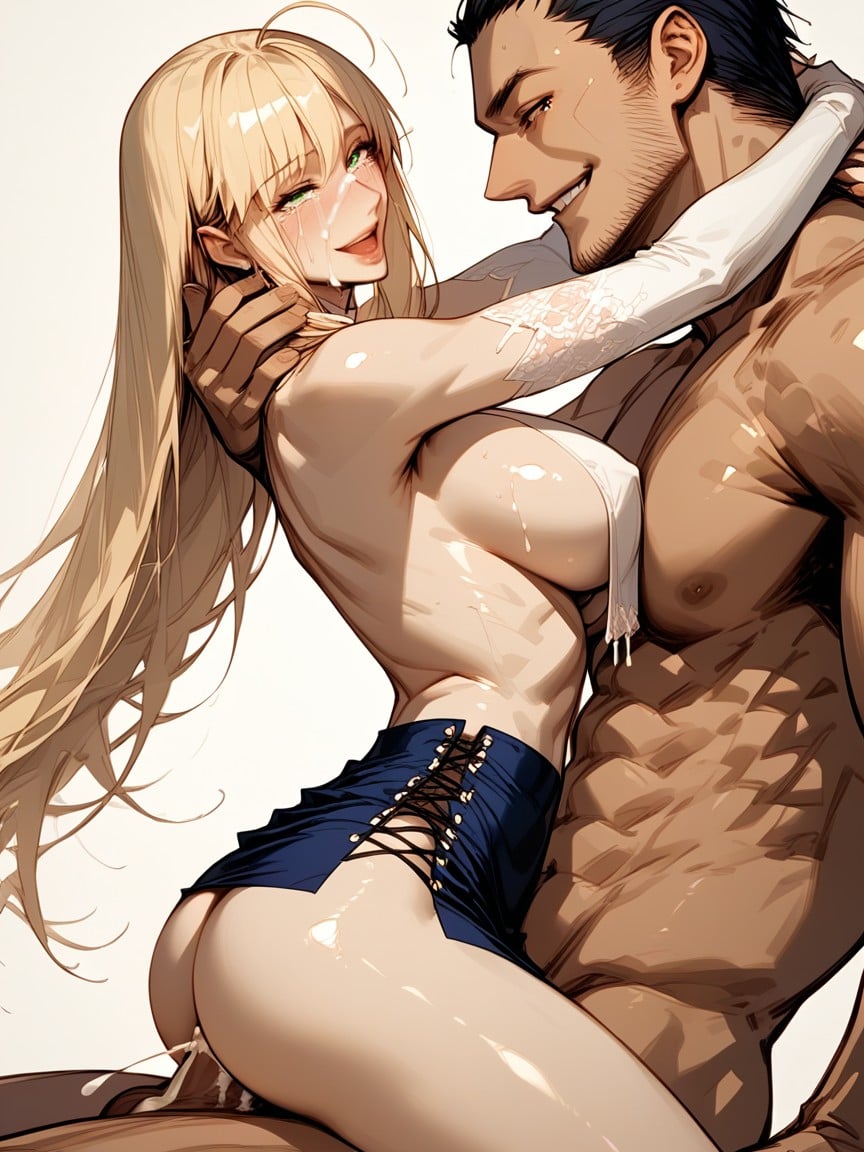 Arched Back, Exposed Abs, Cum Dripping From Face Onto Breasts Hentai AI Porn
