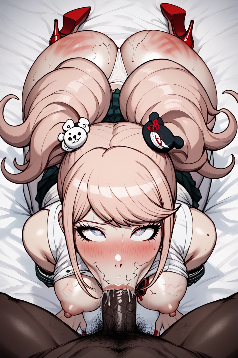 On, Stray Pubic Hair Between Her Breasts, Tits Out Hentai AI Porn