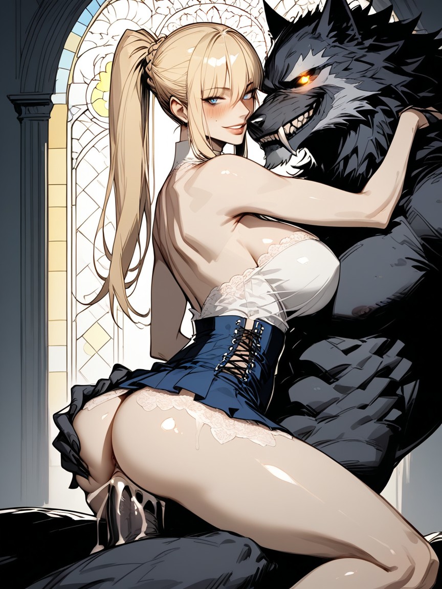 Cum On Tits, Smirk, Extremely Snatched Waist Hentai AI Porn