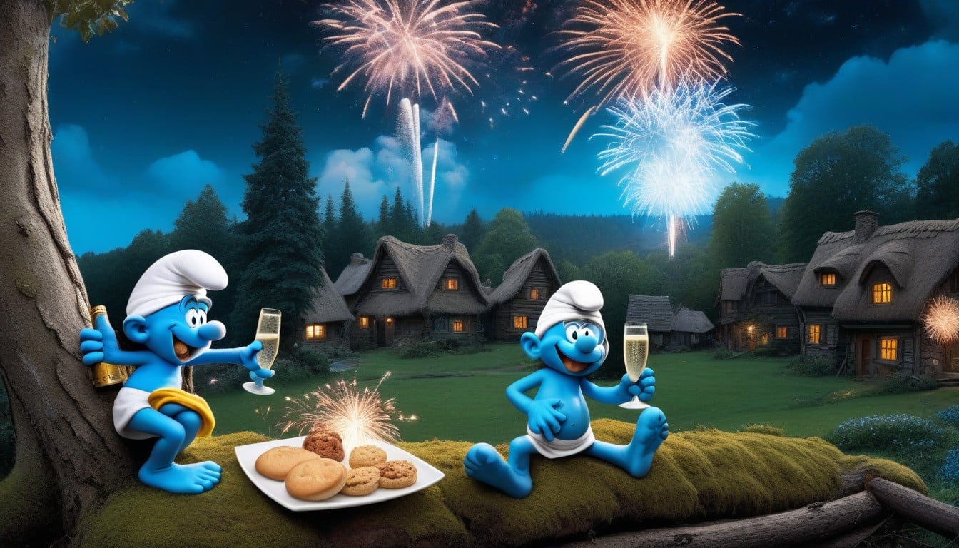 18+, Smurf Village, Comic About Empty Drink Bottles Around AI Porn