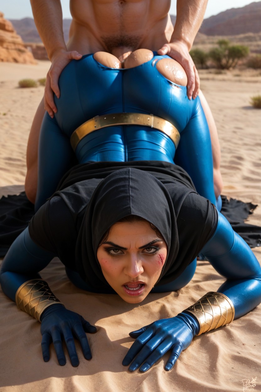 Kneeling, Tights, South Asian AI Porn