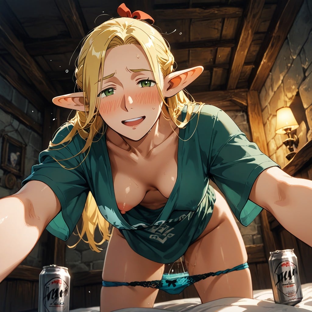 Nipple Slip, Night, Loose T-shirt Hentai AI Porn