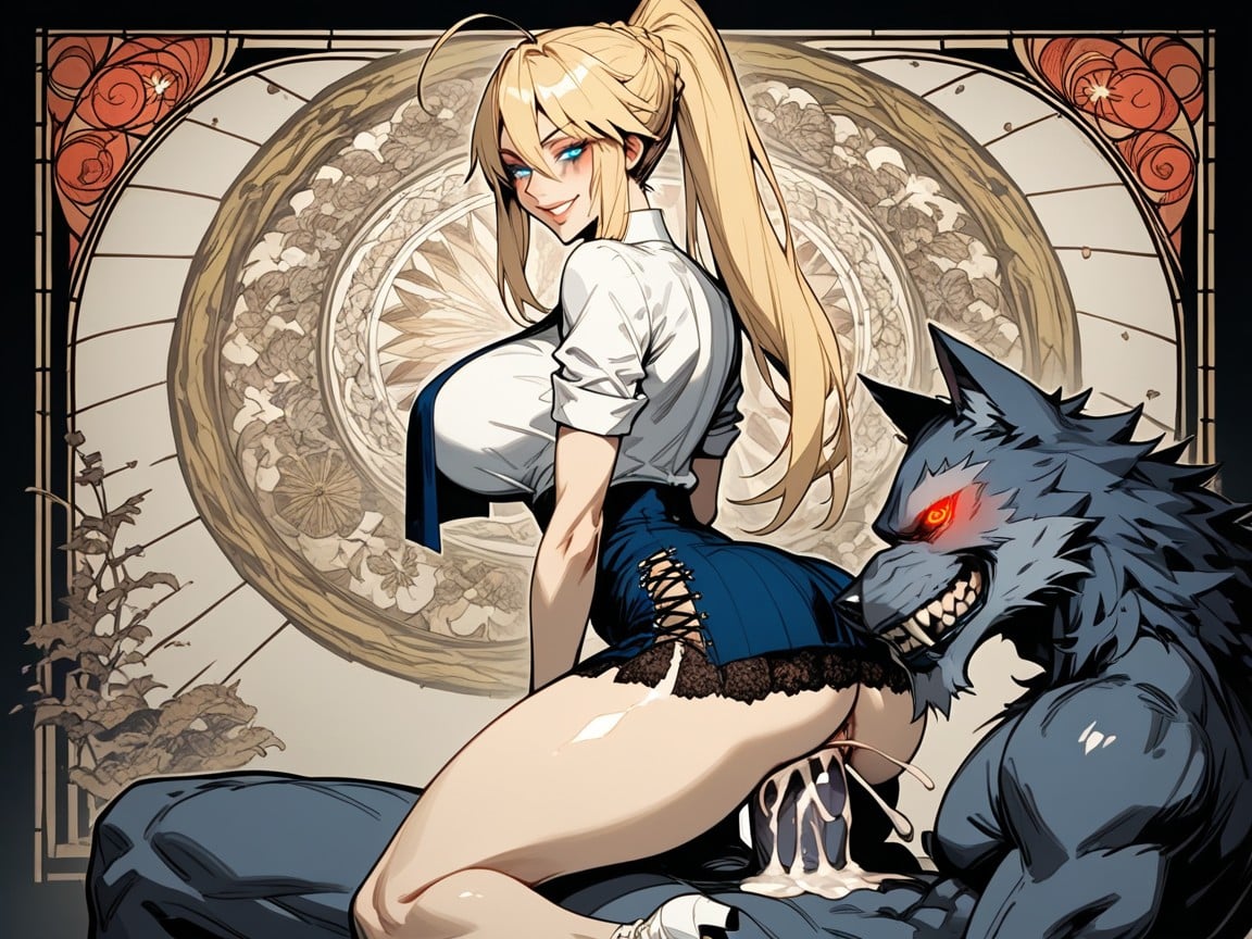 Perfect Figure, Smirk, Stained Glass Windows Hentai AI Porn