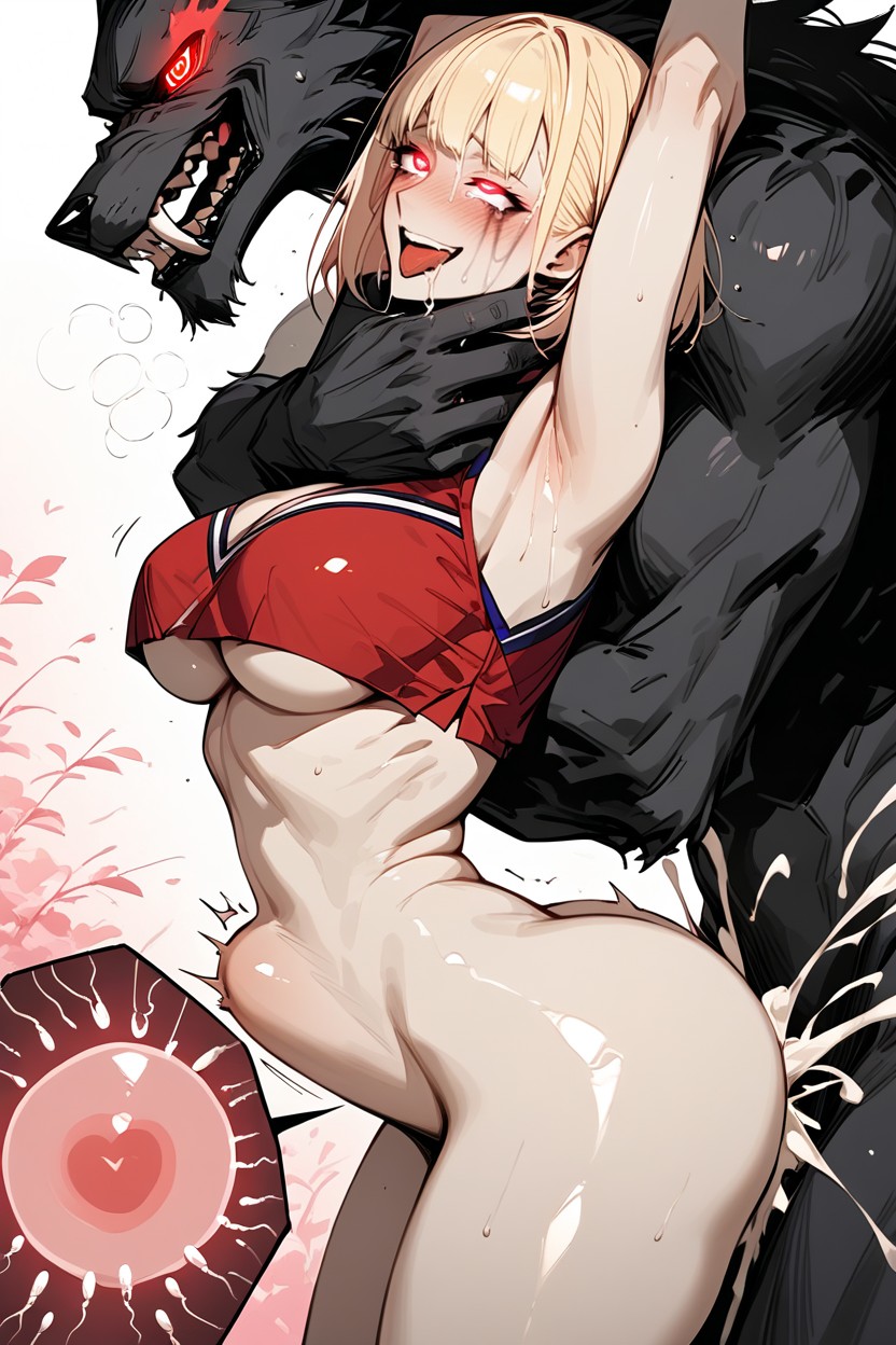 Cum On Tits, Bright Glowing Eyes, Hourglass Figure Hentai AI Porn