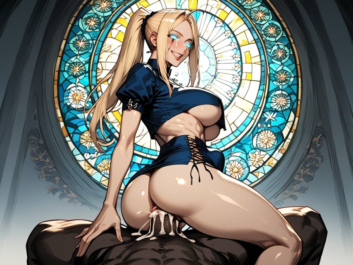 Hyper Girthy Massive Cock Barely Fits Into Tight Pussy, Detailed Face, Hypnosis Hentai AI Porn