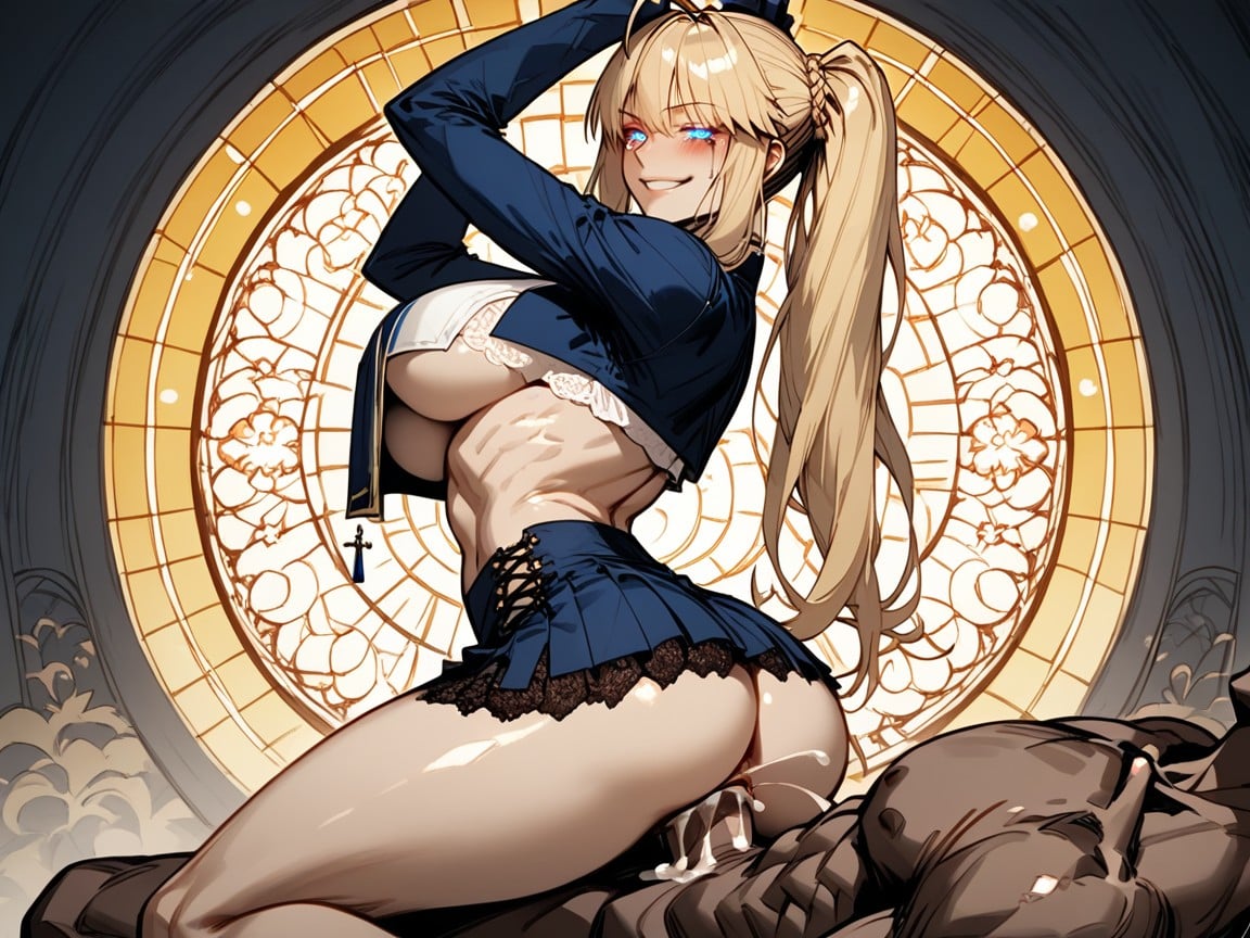 Grabbing Ass, Cleavage, High Resolution Hentai AI Porn