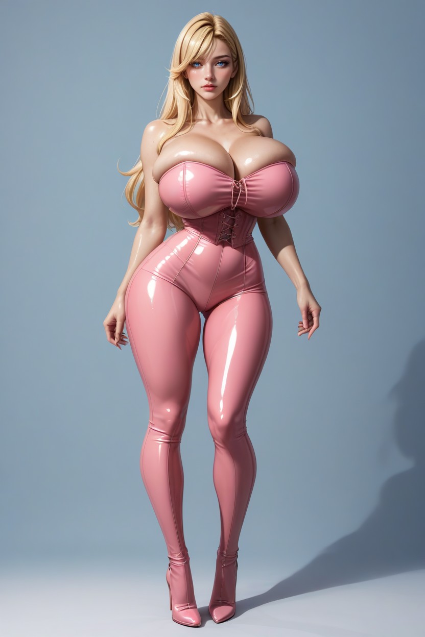Wide Open Blue Eyes, Extremely Long Hair, 18+ AI Porn