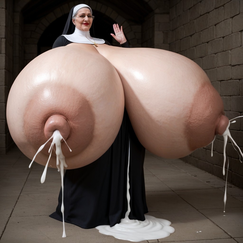 Nun, Colossal Breast, Full Body AI Porn