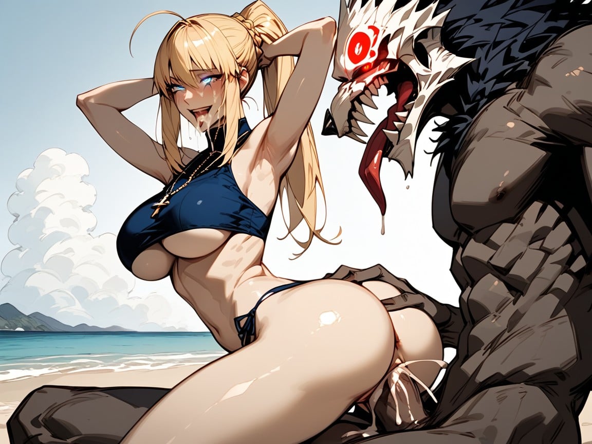 Arched Back, Arms Up, Hourglass Figure Hentai AI Porn
